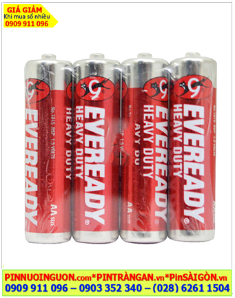 Pin Eveready 1015-SW4; Pin tiểu AA 1.5v Eveready 1015-SW4 Heavy Duty _ Made in Singapore _ Vỉ 4viên